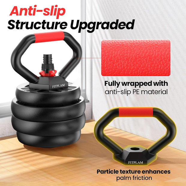 Adjustable dumbbell set 45 lbs (22.5LB Pair) Free Weights set with upgraded nut 4 in 1 Weight Set Used as Kettlebells Barbell Pu