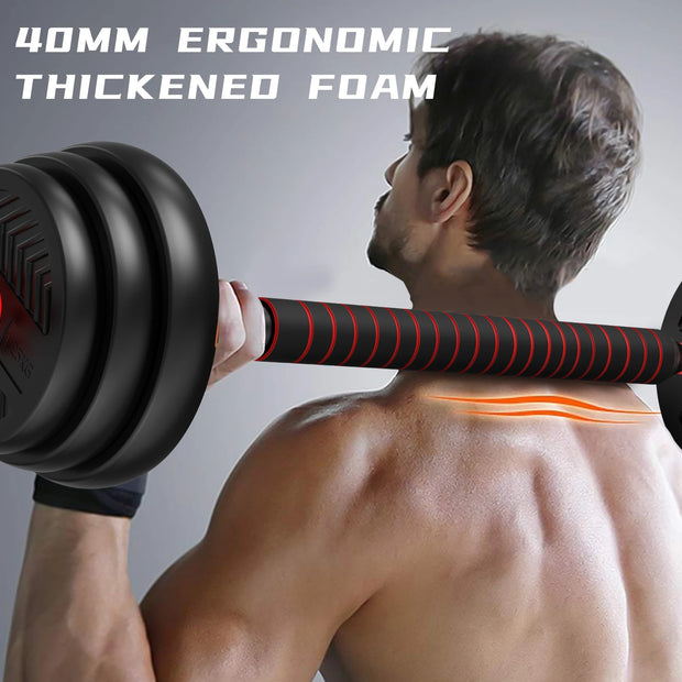 4 in 1 Adjustable Weight Dumbbell Set, Versatile Weights Home Gym Equipment with Dumbbell, Barbell, Kettlebell for Total Body