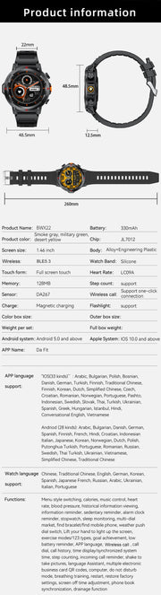 LIGE New LED Flashlight Smart Watches Men Women IP68 Waterproof 100+ Sport Modes Heart Rate Fitness Tracker Outdoor Smartwatch