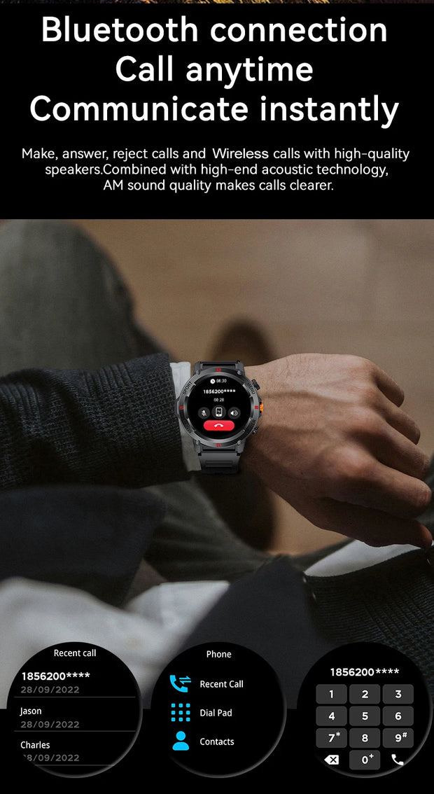 LIGE New LED Flashlight Smart Watches Men Women IP68 Waterproof 100+ Sport Modes Heart Rate Fitness Tracker Outdoor Smartwatch