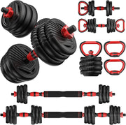 Adjustable Dumbbells, 20/30/45/70lbs Free Weight Set with Connector, 4 in1 Dumbbells Set Used as Barbell, Kettlebells