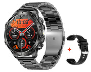 Men Outdoors Sports Smart Watch AK75 Flashlight 700mah Large Battery Bluetooth Calling LED Light Fitness Tracker Smartwatch