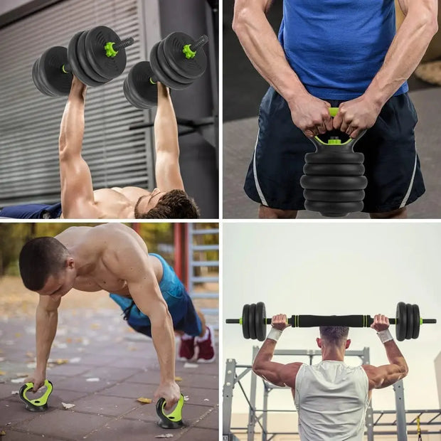 66lbs/88lbs Weight 4 in 1 Adjustable Kettlebell Set  Dumbbell Set Used as Kettlebells Barbell Push up Stand for GYM Home