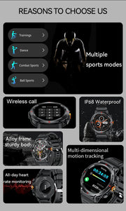 LIGE New LED Flashlight Smart Watches Men Women IP68 Waterproof 100+ Sport Modes Heart Rate Fitness Tracker Outdoor Smartwatch