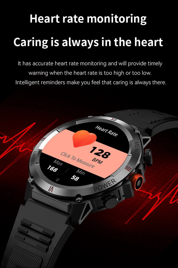 LIGE New LED Flashlight Smart Watches Men Women IP68 Waterproof 100+ Sport Modes Heart Rate Fitness Tracker Outdoor Smartwatch