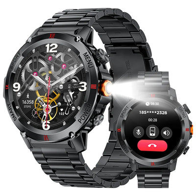 LIGE New LED Flashlight Smart Watches Men Women IP68 Waterproof 100+ Sport Modes Heart Rate Fitness Tracker Outdoor Smartwatch