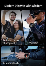 Men Outdoors Sports Smart Watch AK75 Flashlight 700mah Large Battery Bluetooth Calling LED Light Fitness Tracker Smartwatch