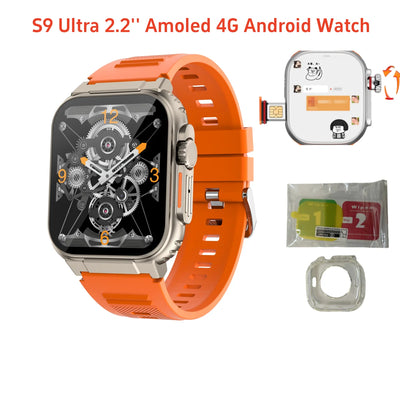 Smart Watch 4G S9 Ultra Android System with Ai Voice Rotating camera WiFi GPS SIM card Smartwatch For men women girls boys child