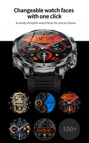 Men Outdoors Sports Smart Watch AK75 Flashlight 700mah Large Battery Bluetooth Calling LED Light Fitness Tracker Smartwatch