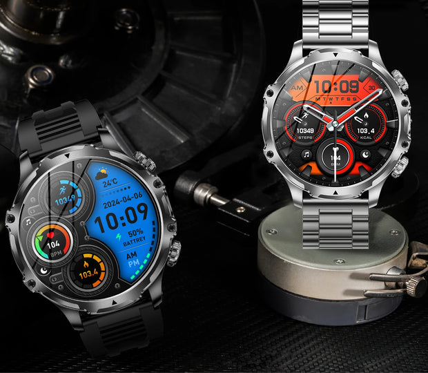 Men Outdoors Sports Smart Watch AK75 Flashlight 700mah Large Battery Bluetooth Calling LED Light Fitness Tracker Smartwatch