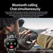 Men Outdoors Sports Smart Watch AK75 Flashlight 700mah Large Battery Bluetooth Calling LED Light Fitness Tracker Smartwatch