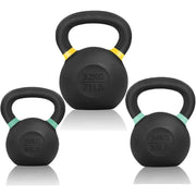 Yes4All Powder Coated Cast Iron Kettlebell Strength Training Kettlebells Weight Set for Full Body Workout, Home Gym