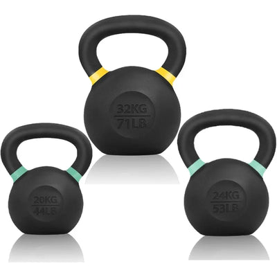 Yes4All Powder Coated Cast Iron Kettlebell Strength Training Kettlebells Weight Set for Full Body Workout, Home Gym