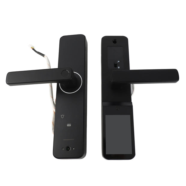 Fingerprint Smart Lock with 120° Wide Angle Camera Smart Doorbell Aluminum Alloy Keyless Entry Lock Handle Biometric for 35-60mm