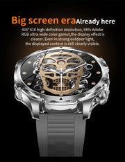 Men Outdoors Sports Smart Watch AK75 Flashlight 700mah Large Battery Bluetooth Calling LED Light Fitness Tracker Smartwatch