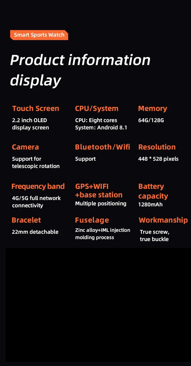 Smart Watch 4G S9 Ultra Android System with Ai Voice Rotating camera WiFi GPS SIM card Smartwatch For men women girls boys child