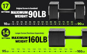 Adjustable Dumbbell Set, 10-50lb, 80lb Increments, Quick-Lock Square Weight Dumbbells for Home Gym Fitness (80lb×2)