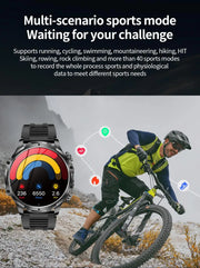 Men Outdoors Sports Smart Watch AK75 Flashlight 700mah Large Battery Bluetooth Calling LED Light Fitness Tracker Smartwatch