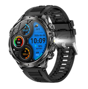 Men Outdoors Sports Smart Watch AK75 Flashlight 700mah Large Battery Bluetooth Calling LED Light Fitness Tracker Smartwatch