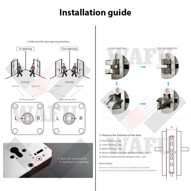 Fingerprint Smart Lock with 120° Wide Angle Camera Smart Doorbell Aluminum Alloy Keyless Entry Lock Handle Biometric for 35-60mm