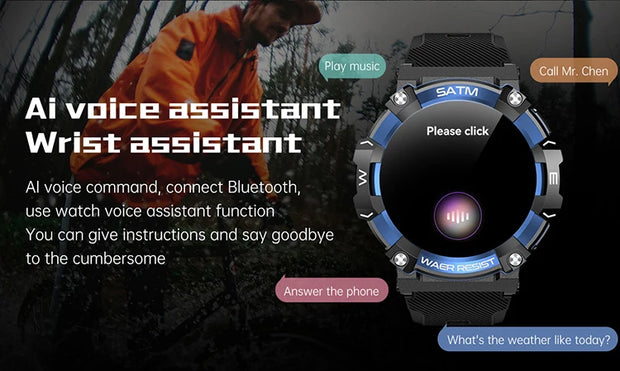 1.39 Inch Bluetooth Calling AI Voice IP68 Waterproof Round Sports Fitness Smart Watch For Men
