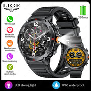 LIGE New LED Flashlight Smart Watches Men Women IP68 Waterproof 100+ Sport Modes Heart Rate Fitness Tracker Outdoor Smartwatch