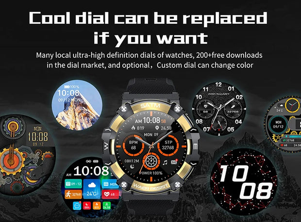 1.39 Inch Bluetooth Calling AI Voice IP68 Waterproof Round Sports Fitness Smart Watch For Men