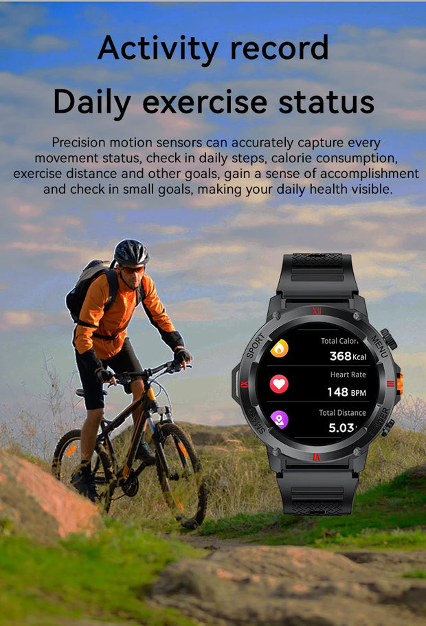 LIGE New LED Flashlight Smart Watches Men Women IP68 Waterproof 100+ Sport Modes Heart Rate Fitness Tracker Outdoor Smartwatch