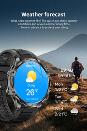 Men Outdoors Sports Smart Watch AK75 Flashlight 700mah Large Battery Bluetooth Calling LED Light Fitness Tracker Smartwatch